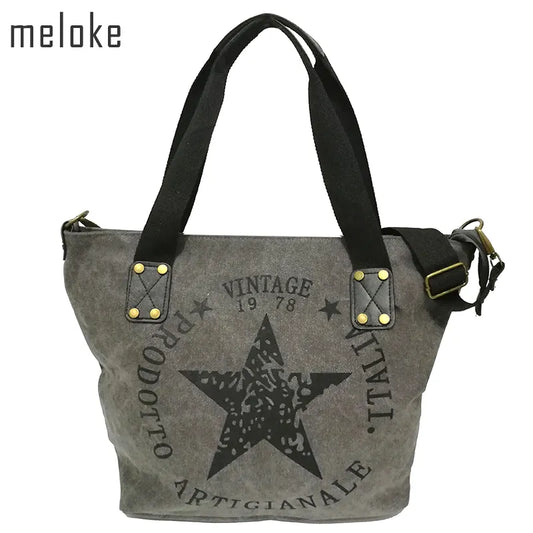 2023 BIG STAR PRINTING VINTAGE CANVAS SHOULDER BAG