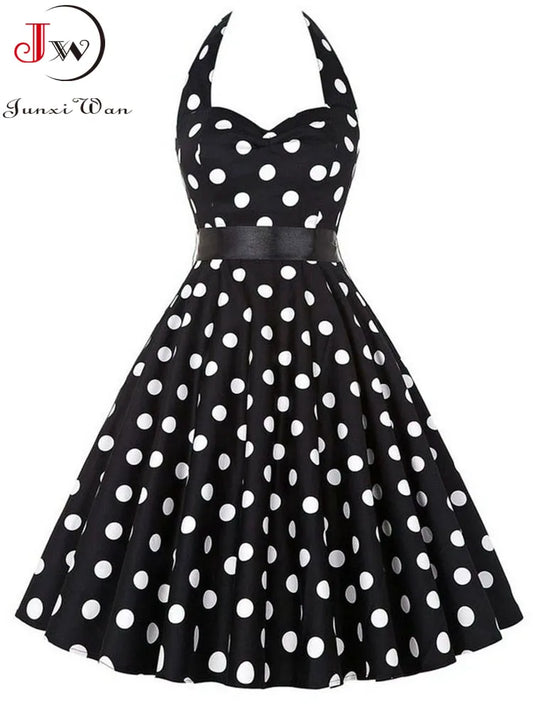 Vintage 50s 60s Rock Prom/Party Polka Dot Dress