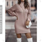 Vintage Winter Knitted Turtleneck Dress