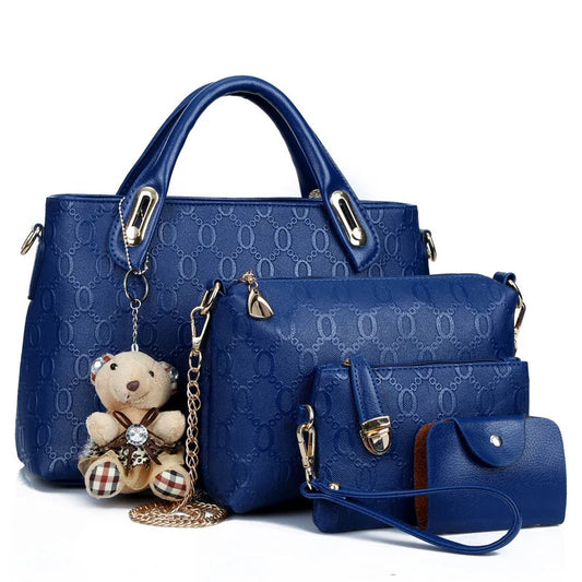 Women's 4 Set  Pu Leather Handbags