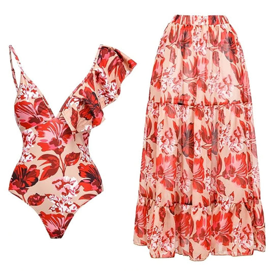 One-Piece Bikini Set and Cover Up