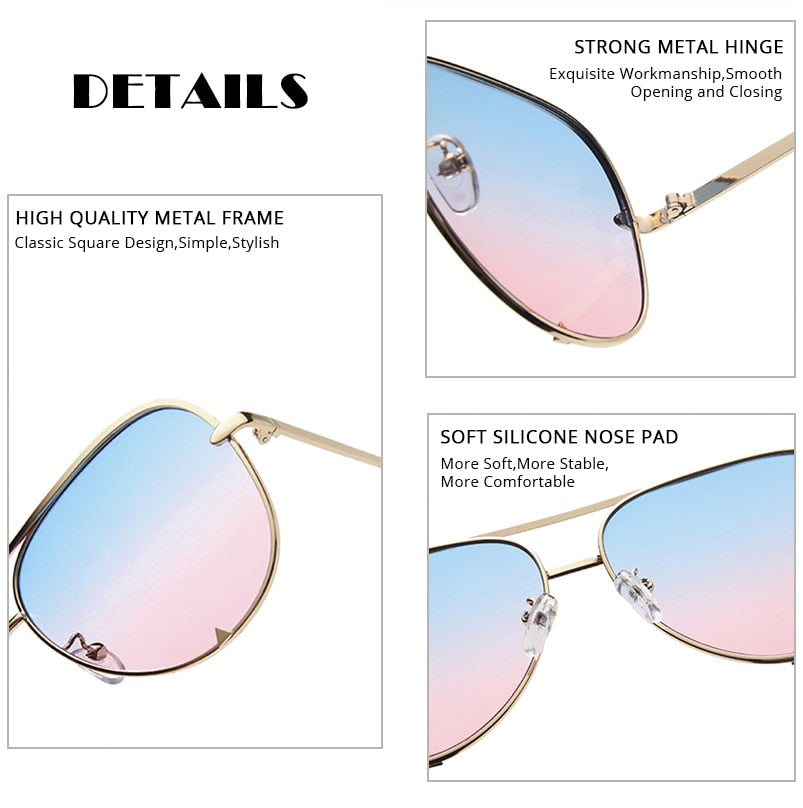 Metal Aviation Sunglasses Women Fashion