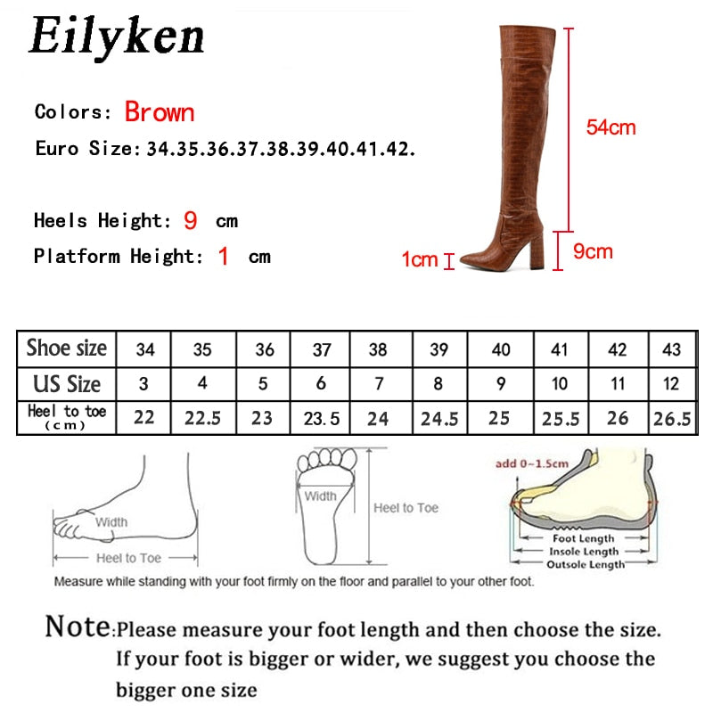 2023 Eilyken Style Microfiber Leather Over-the-Knee Boots