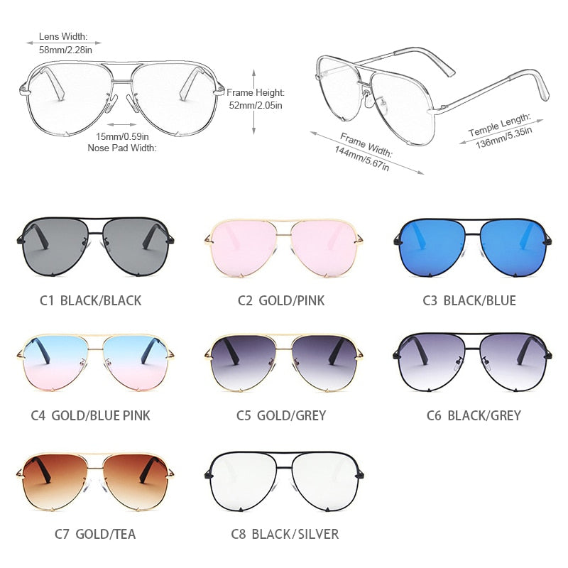 Metal Aviation Sunglasses Women Fashion