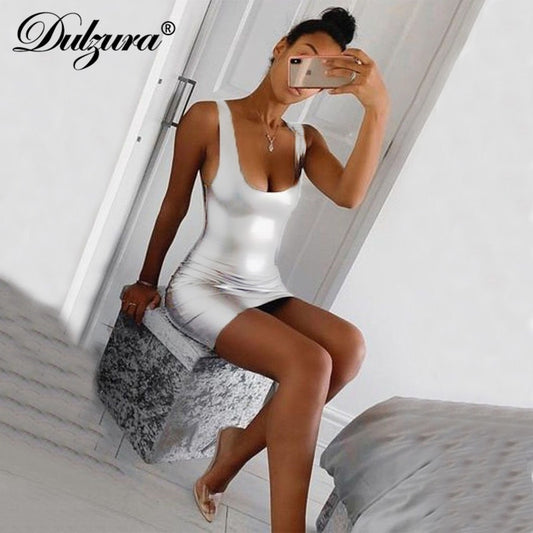 Dulzura o neck backless sleeveless bodycon mini