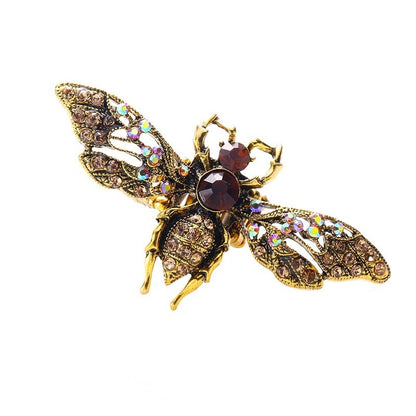 Crystal Stone Metal Bee Ring