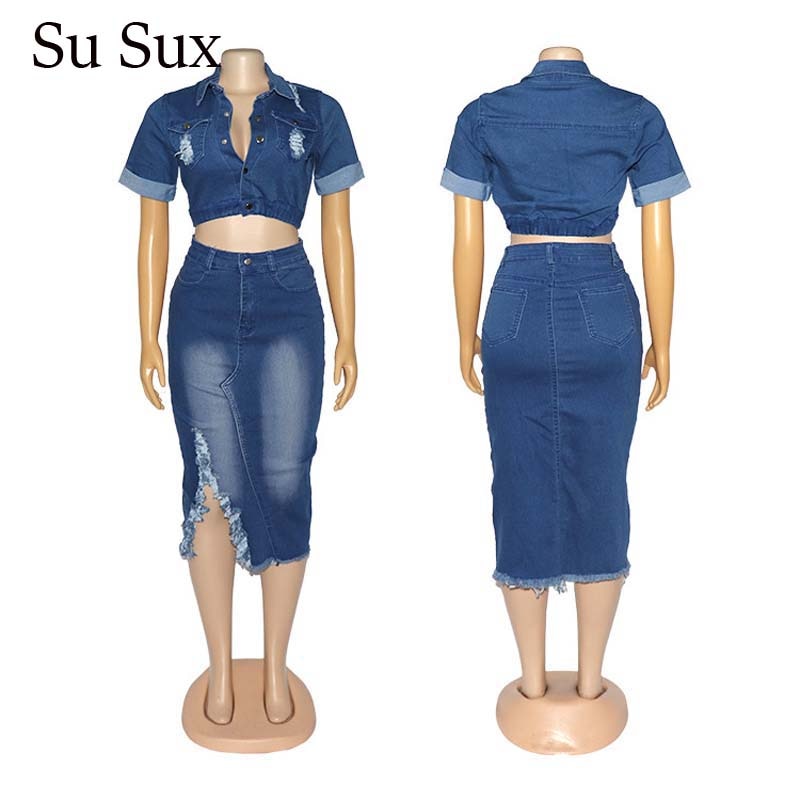 Two Piece Denim Jean set