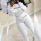Letter Embroidery Two Piece Sweatshirt+Leggings Casual Sporty