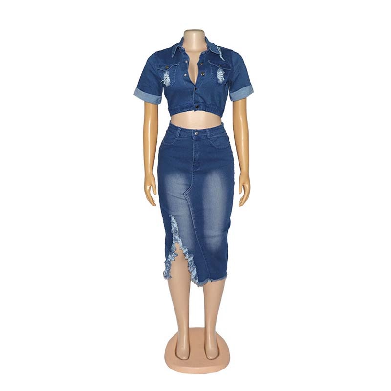 Two Piece Denim Jean set