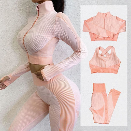 Fitness Suits Yoga Women Outfits 3pcs