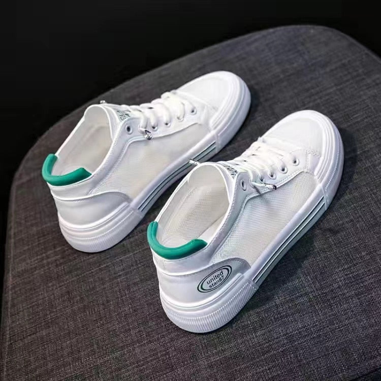 2023 Mesh Canvas Lace-Up Sneakers