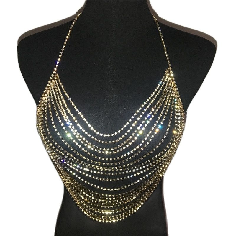 Rhinestone  Backless Tank Tops