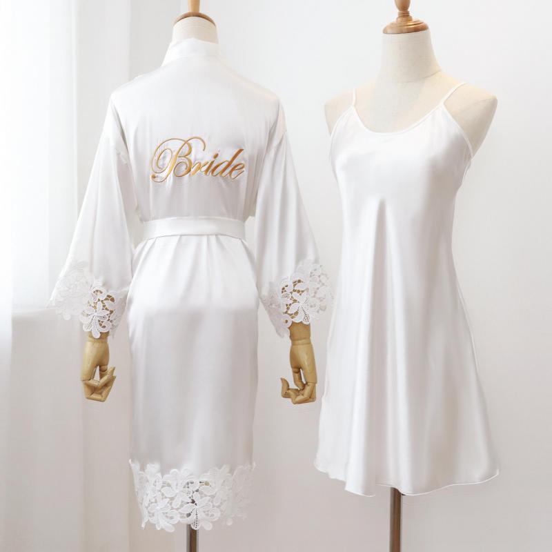 Lace Bride Wedding Robe Set Nightwear