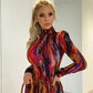 Tie Dye Print Long Sleeve Mini Dress