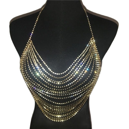 Rhinestone  Backless Tank Tops