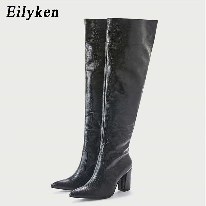 2023 Eilyken Style Microfiber Leather Over-the-Knee Boots